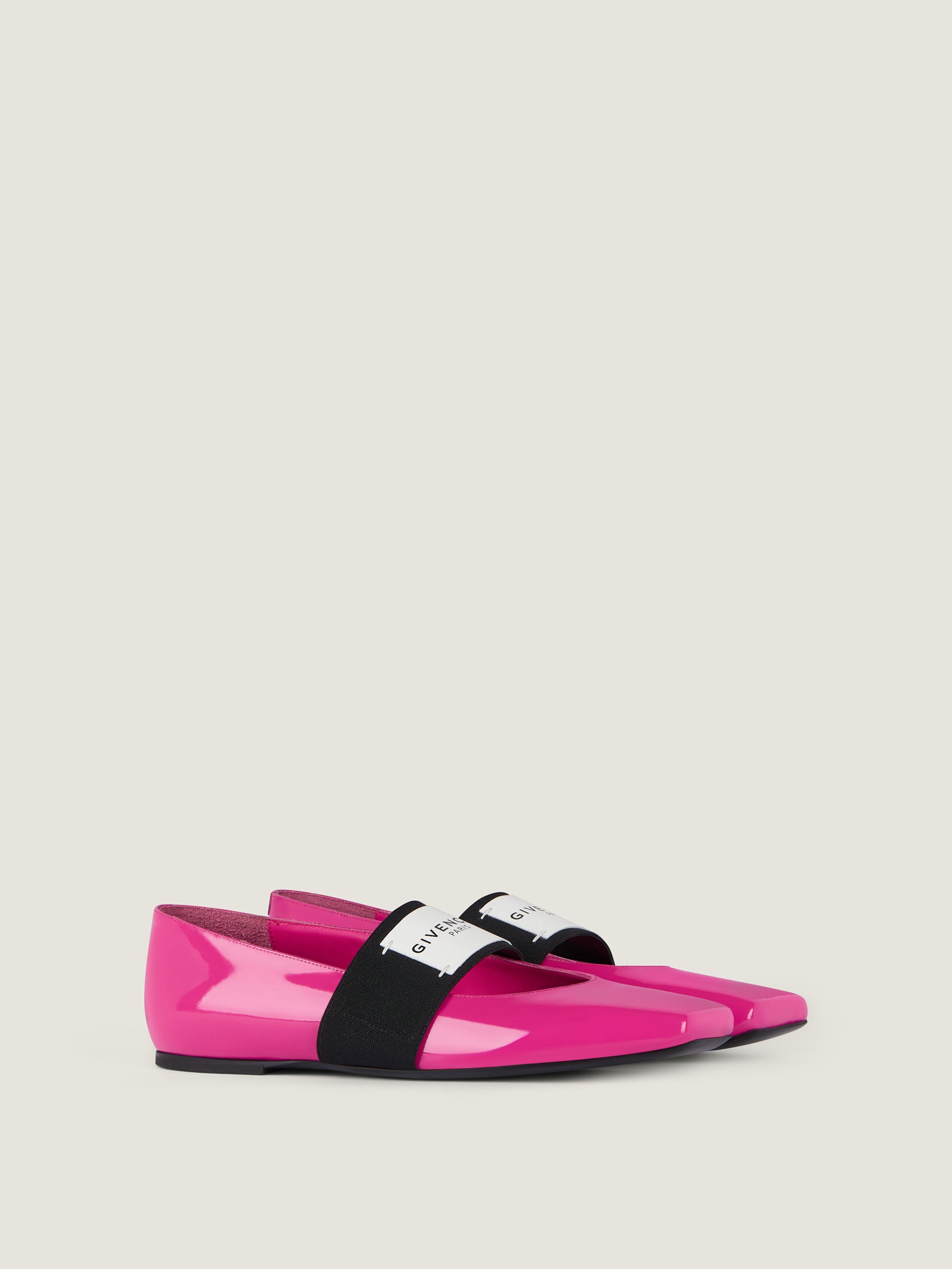 Sliced Square ballerinas in patent leather